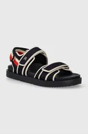 Sandały damskie - Tommy Hilfiger sandały CORPORATE SPORTY SANDAL damskie kolor granatowy FW0FW07737 - miniaturka - grafika 1