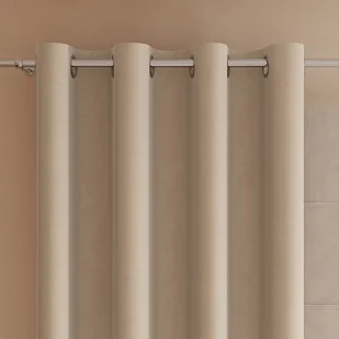 VELVI Zasłona gotowa na przelotkach, szerokość 140 x wysokość 240cm, kolor 003 jasny beżowy - Zasłony - miniaturka - grafika 1