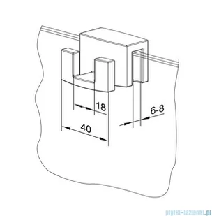 Radaway nikiel szczotkowany wieszak na kabinę prysznicową 6mm i 8mm WR-091 - Akcesoria do armatury i ceramiki - miniaturka - grafika 2