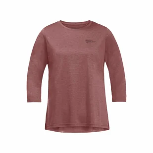 Damska koszulka sportowa Jack Wolfskin CROSSTRAIL 3/4 T W mineral red - L - Koszulki sportowe damskie - miniaturka - grafika 1