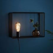 Lampy ścienne - Markslojd Shelf 107814 Kinkiet oprawa ścienna 1x60W E27 czarny - miniaturka - grafika 1