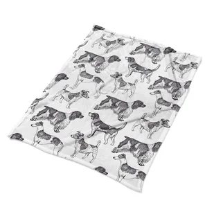 Modny koce na łóżko Psy wzór kolorowy ekologiczny, Fabricsy - Koce - miniaturka - grafika 1