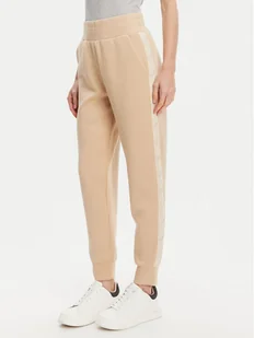 Guess Spodnie dresowe W5YB11 KBYE2 Beżowy Regular Fit - Spodnie sportowe damskie - miniaturka - grafika 1