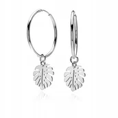 Kolczyki - Kolczyki kółka monstery srebrne - miniaturka - grafika 1