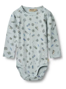 Wheat Body "Freddie" w kolorze błękitnym ze wzorem - Body dla niemowląt - miniaturka - grafika 1