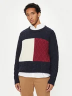 Swetry męskie - Tommy Hilfiger Sweter MW0MW36546 Granatowy Regular Fit - miniaturka - grafika 1