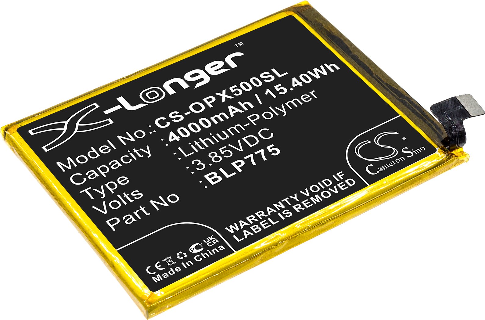 TECHTEK Baterie kompatybilny z [OPPO] Realme X50 5G, RMX2021, RMX2025 zastępuje BLP775