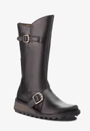 Kozaki damskie - Fly London Kozaki Skórzane Czarne Na Zamek 42 Ż1D - miniaturka - grafika 1