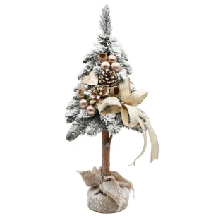 Choinka na kołeczku ośnieżona dekorowana 65 cm prosecco brokat - Choinki - miniaturka - grafika 1
