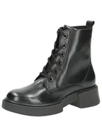 Botki damskie - CAPRICE Damskie sztyblety Lace Boot Flat 9-25101-43, Czarna papka, 42 EU - miniaturka - grafika 1