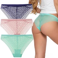 Majtki damskie - FIGI MAJTKI DAMSKIE Koronkowe Kolorowe MORAJ 3 Pak r. L - miniaturka - grafika 1