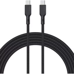 Aukey Kabel nylonowy USB-C do USB-C, PD, 100W, 0.48 Gbps, 1,8m, czarny - Kable USB - miniaturka - grafika 1