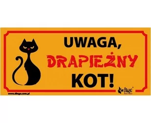 Dingo Tabliczka Ostrzegawcza "Uwaga Drapieżny Kot!" - Pozostałe akcesoria dla kotów - miniaturka - grafika 1