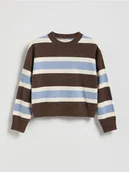 Swetry dla dziewczynek - Reserved - Sweter w paski z domieszką wełny - wielobarwny - miniaturka - grafika 1
