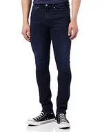 Spodenki męskie - Calvin Klein Jeans Męskie spodnie skinny, Ciemna dżinsowa, 29W / 34L - miniaturka - grafika 1