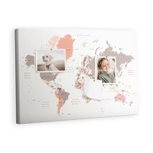 Kolorowy Organizer - Tablica Korkowa z Pinezkami - Szczegółowa mapa świata 60x40 cm - Tablice i flipcharty - miniaturka - grafika 1