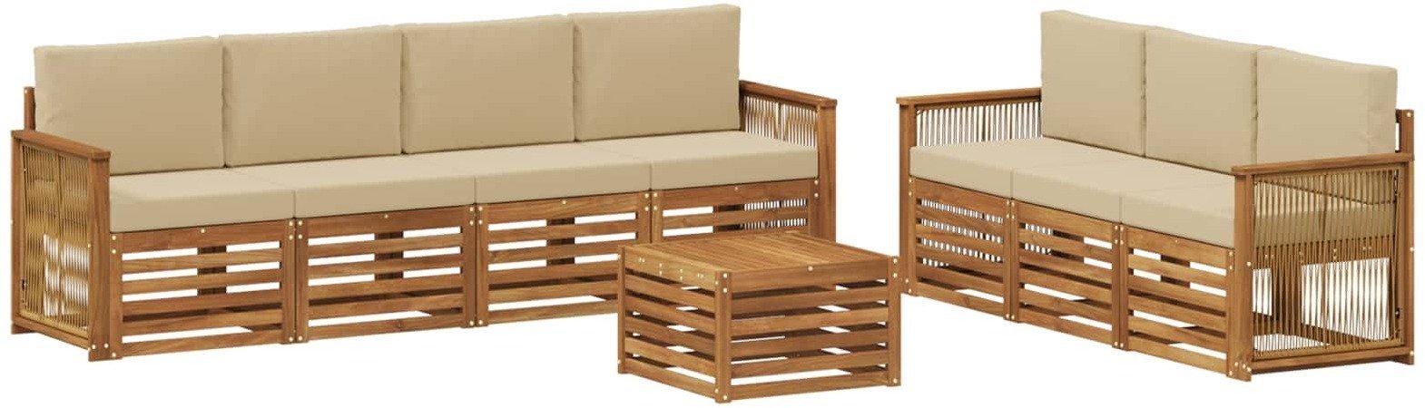 vidaXL Zestawy sof z poduszką 8 pcs Lite Drewno Akacji