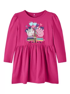 Sukienki i spódniczki dla dziewczynek - Name it Sukienka "Fusina Świnka Peppa" w kolorze różowym - grafika 1