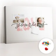 Tablice i flipcharty - Szkolna Tablica korkowa 60x40 cm, Kolorowe Pinezki, wzór Napis kochaj siebie - miniaturka - grafika 1