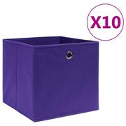 Pudełka i szkatułki - vidaXL Pudełka z włókniny, 10 szt., 28x28x28 cm, fioletowe vidaXL - miniaturka - grafika 1