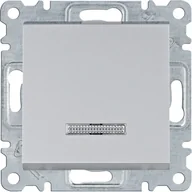 Wyłączniki światła i elektryczne - Wyłącznik pojedynczy podświetlany Hager LUMINA - srebrny mat - miniaturka - grafika 1