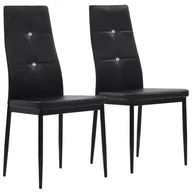 Krzesła - vidaXL Krzesła ze sztucznej skóry, 2 szt., 43 x 43,5 x 96 cm, czarne - miniaturka - grafika 1