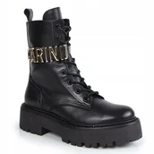 Botki damskie - Czarne botki trapery workery CARINII B9874 skóra - miniaturka - grafika 1