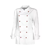 Kurtki damskie - BP 1542-400-21-40, damska kurtka szefa kuchni, długi rękaw z mankietami 215,00 g/m², mieszanka tkaniny, biała, 14 - miniaturka - grafika 1