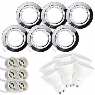 6x Oprawa HALOGENOWA RUCHOMA CHROM + LED GU10 1,5W Ciepła - Lampy pozostałe 6x Oprawa HALOGENOWA RUCHOMA CHROM + LED GU10 1,5W Ciepła - Lampy pozostałe - miniaturka - grafika 1