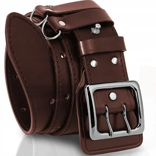 Pasek oficerski BRĄZOWY wojskowy PAS do spodni skórzany straż bojówki 110cm - Paski - miniaturka - grafika 1