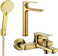Zestawy baterii łazienkowych - Mexen Lynx R40 zestaw wannowy, złoty - 745913R40-50 - miniaturka - grafika 1