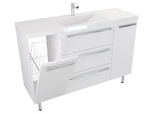 Szafka Stojąca Z Umywalką ATH 120 cm KD - Biały Mat - Uchwyty Chromowane - Szafki łazienkowe - miniaturka - grafika 1