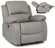 Fotele - Fotel Rozkładany Masujący Elektryczny BONO Szary - miniaturka - grafika 1