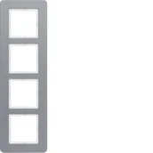 Klawisze i ramki - Hager polo Q.7 Ramka poczwórna aluminium 10146074 10146074 - miniaturka - grafika 1