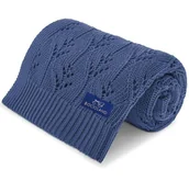 Koce i narzuty dla dzieci - Bocioland, Kocyk bambusowy, MILANO, 80x100cm, granatowy - miniaturka - grafika 1