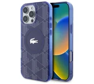 Etui i futerały do telefonów - Lacoste IML Blend Monogram MagSafe do iPhone 16 Pro Max Granatowy - miniaturka - grafika 1