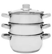 Garnki - Florina-ga-200-15 - Garnek Do Gotowania Na Parze Steamer Ambiente 18cm Inox 4-elem. Ind. (garnek 1,7l, 2x Parnik 1,5l, Pokrywka) - miniaturka - grafika 1