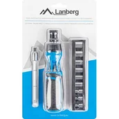 Narzędzia sieciowe - LANBERG Zestaw narzędzi NT-0808 śrubokręt z grzechotką przedłużka 9 nasadek 6 bitów NT-0808 - miniaturka - grafika 1