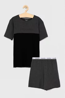 Piżamy damskie - Calvin Klein Underwear Piżama dziecięca kolor szary gładka - grafika 1