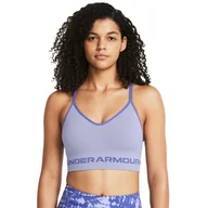 Bielizna sportowa damska - Biustonosz treningowy Under Armour UA Seamless Low Long Bra - fioletowy - UNDER ARMOUR - miniaturka - grafika 1