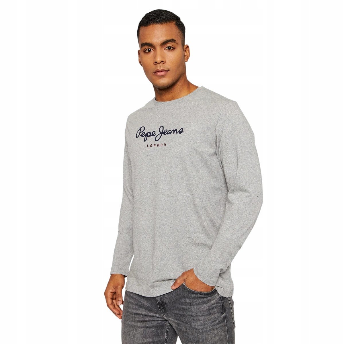 Pepe Jeans Koszulka Męska Z Długim Rękawem Eggo Long N Future Szara R.M