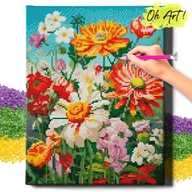 Zabawki kreatywne - DIAMOND PAINTING 5D z RAMĄ Dzikie kwiaty Haft Diamentowy 30x40 Mozaika Zwierzęta Dla dzieci Oh Art! - miniaturka - grafika 1