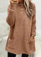 Bluzy damskie - Bluza miś długa z kieszeniami - Attirra - miniaturka - grafika 1