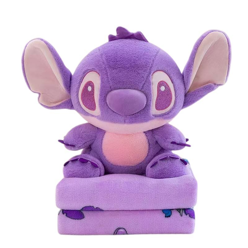 Pluszowa Maskotka Stitch z Kocem, Fioletowy, 40 cm