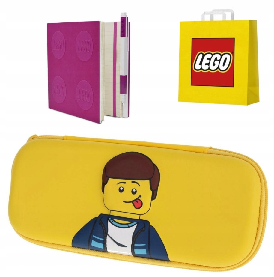 Lego 53563 Notatnik z długopisem Fioletowy i Piórnik rozkładany Torba