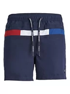 Kąpielówki męskie - JACK & JONES PLUS Męskie szorty kąpielowe Jpstfiji Jjswim Shield Ly Pls Seaborne, 42, moro - miniaturka - grafika 1