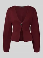 Swetry damskie - Kardigan taliowany z zapięciem na guzik - miniaturka - grafika 1