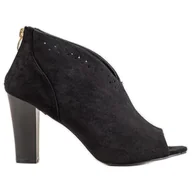 Botki damskie - Botki Open Toe VINCEZA czarne - Vinceza - miniaturka - grafika 1
