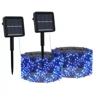 Oświetlenie świąteczne - vidaXL vidaXL Solarne lampki dekoracyjne, 2 szt., 2x200 LED, niebieskie - miniaturka - grafika 1