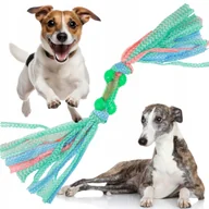 Zabawki dla psów - Zabawka dla psa GRYZAK KOSTKA ZE SZNUREM dentystyczna dla szczeniaka - miniaturka - grafika 1